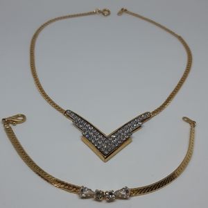 Gold Vermeil Necklace and Bracelet Set so beautiful.